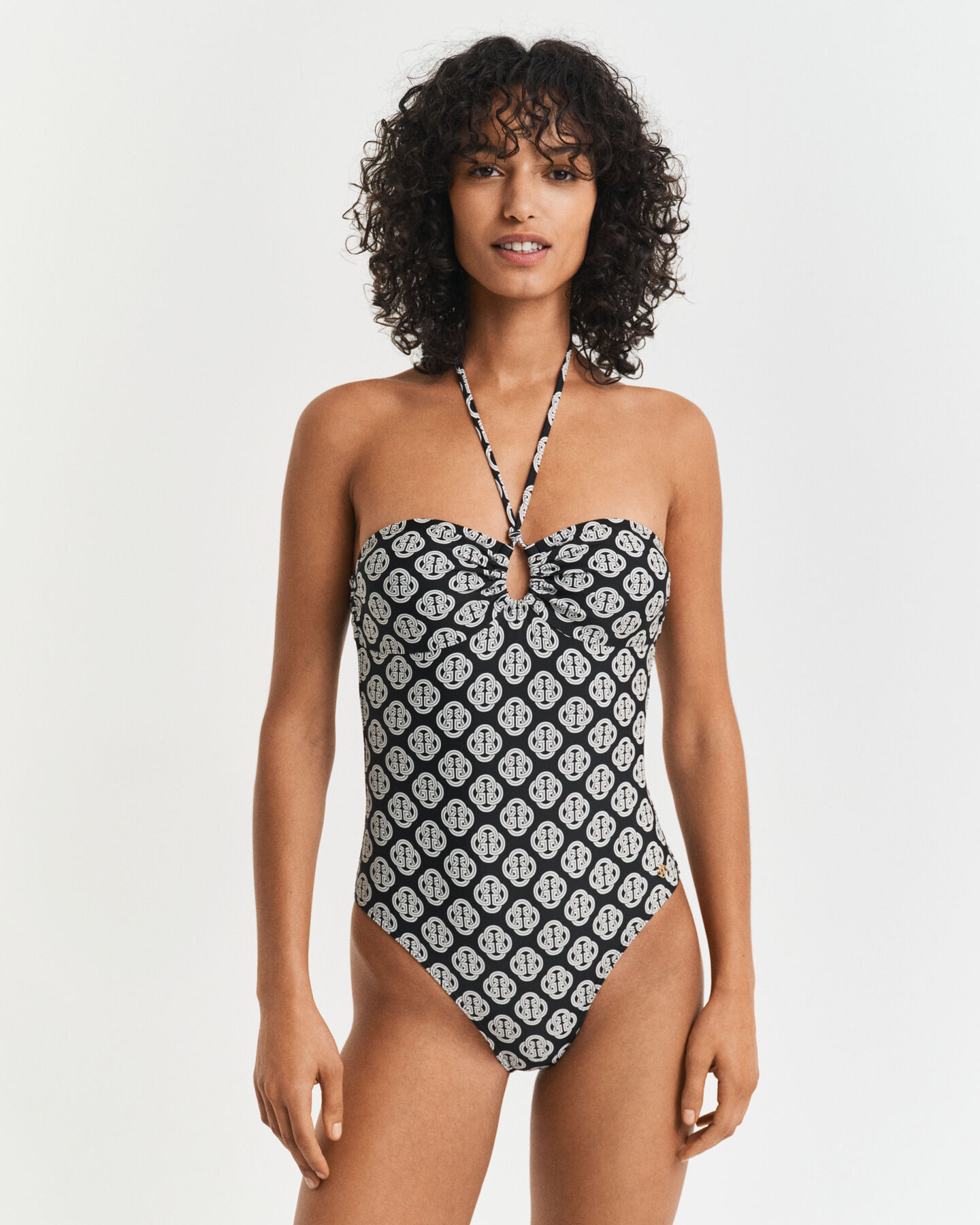 Badedragt med monogram-tryk