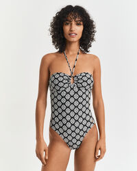 Badedragt med monogram-tryk