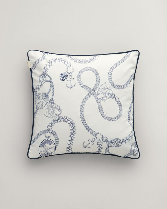 Satin pudebetræk med sejlads-tryk