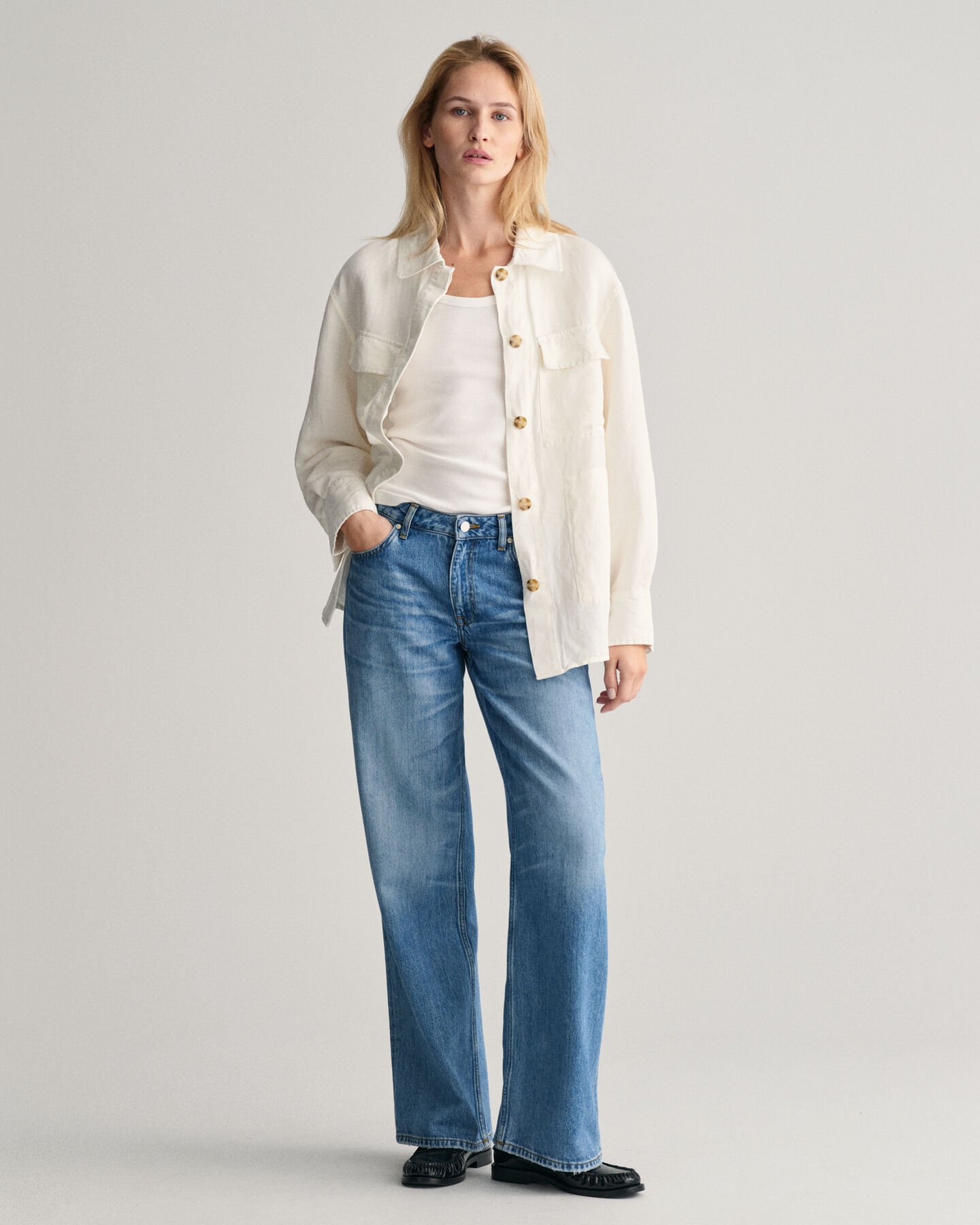 Overskjorte i hørblanding