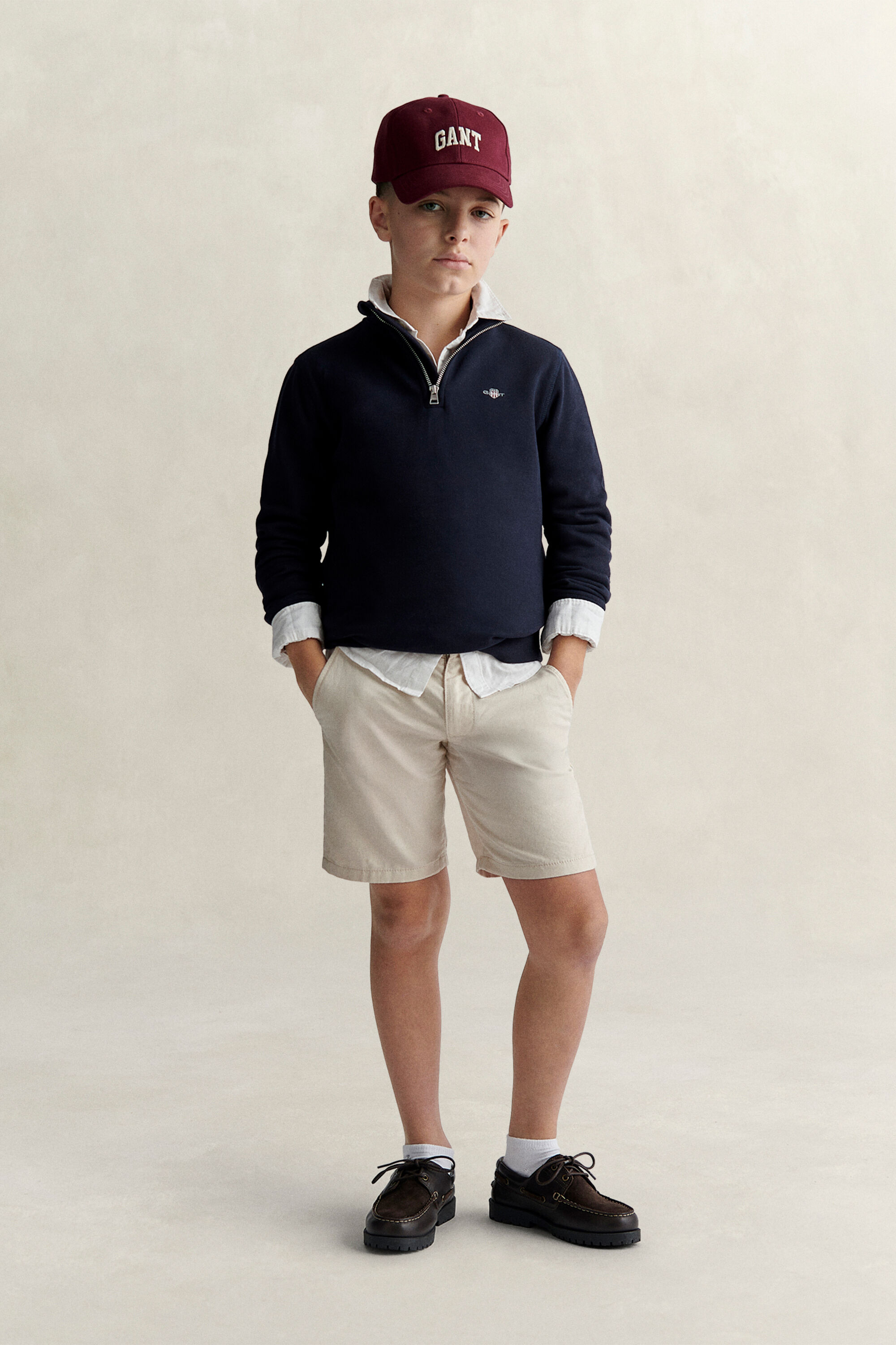 Teen Boys Shield sweatshirt med halv lynlås