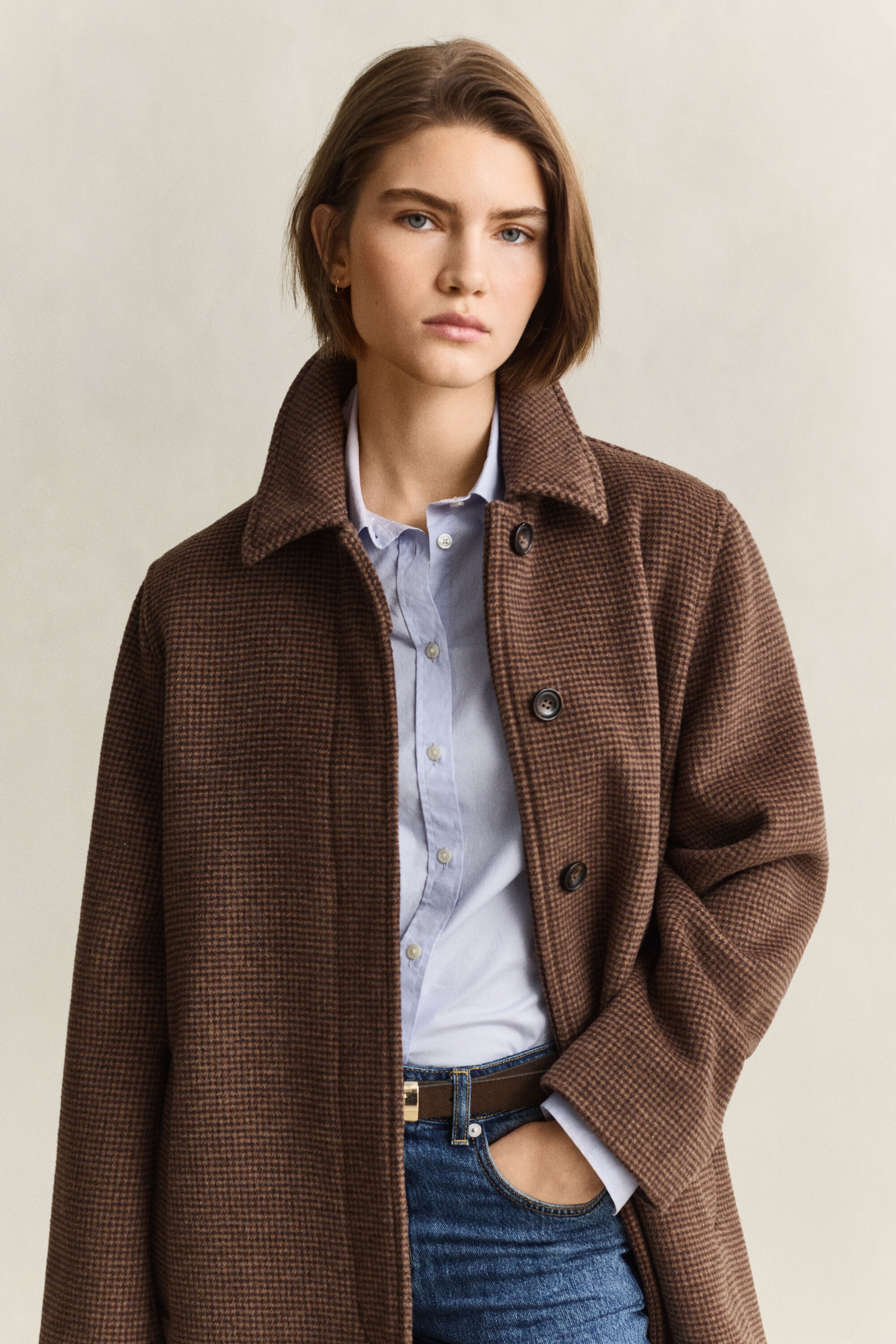 Car Coat af uldblanding