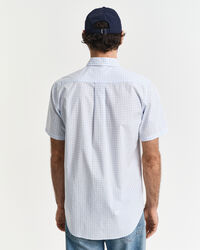 Regular fit klassisk gingham poplin-skjorte med korte ærmer