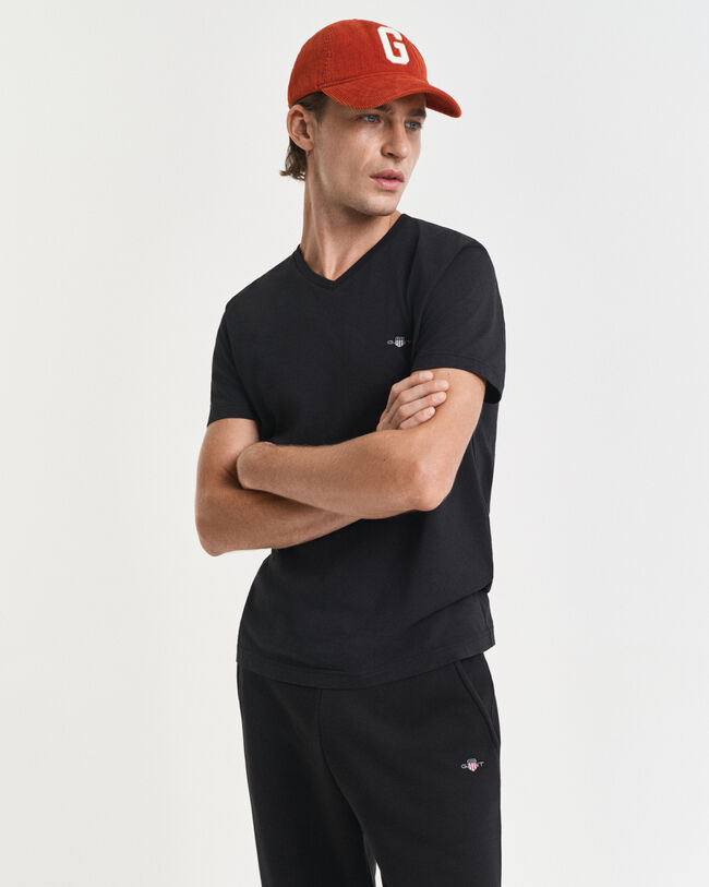 Slim fit Shield T-shirt med V-hals