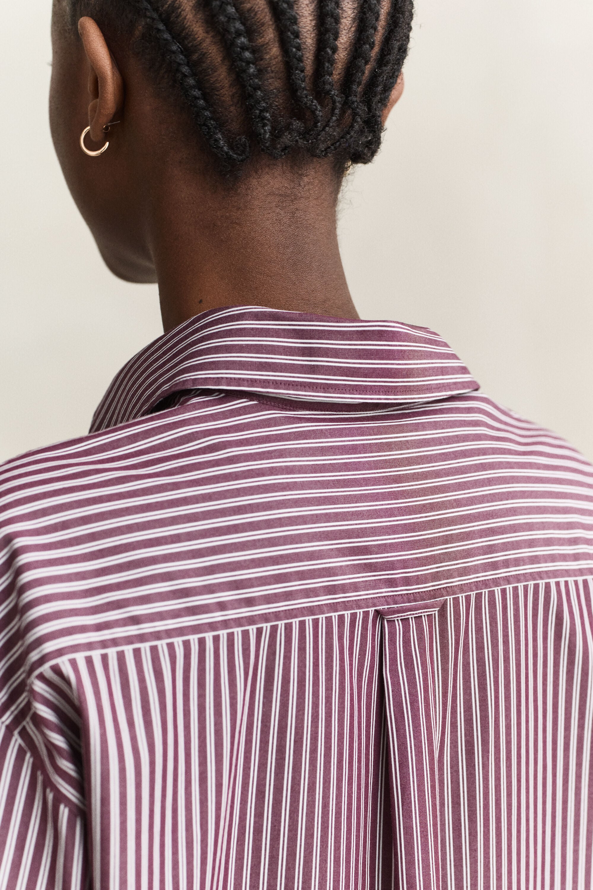 Relaxed fit stribet klassisk poplin-skjorte