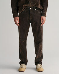 Relaxed fit jeans af velouriseret fl&oslash;jl