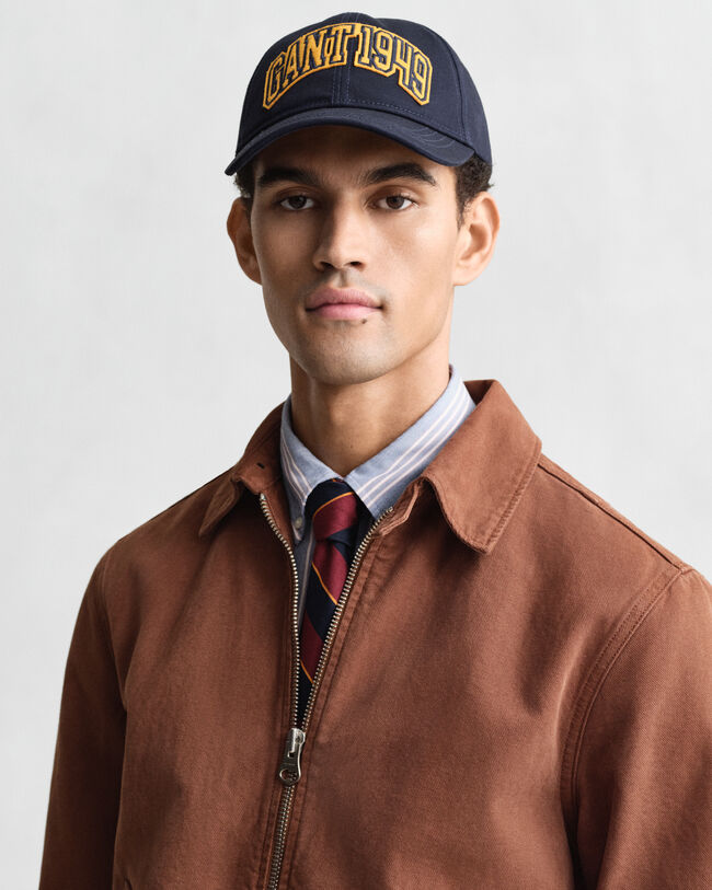 Graphic cap af bomuldstwill