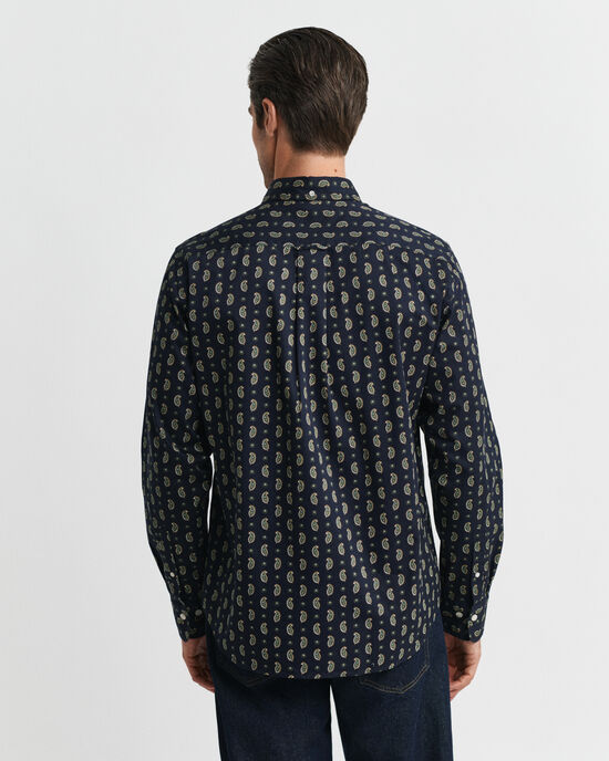 Regular fit twill-skjorte med paisley-tryk