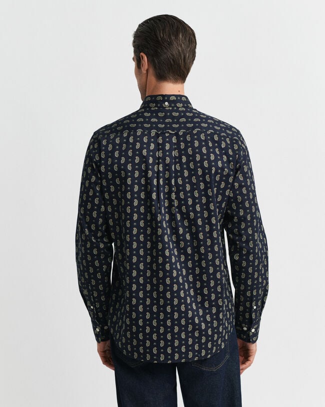 Regular fit twill-skjorte med paisley-tryk