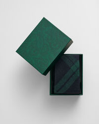 Gaveæske med ternet slips i uldflannel