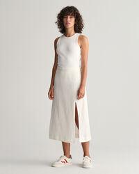 Midi-nederdel i hørblanding