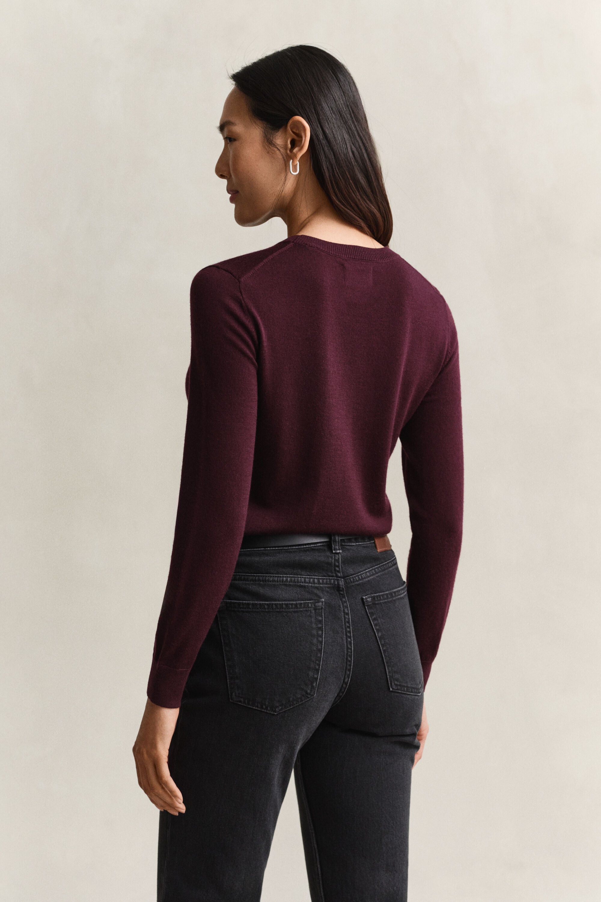 Crewneck sweater af ekstra fin merinould