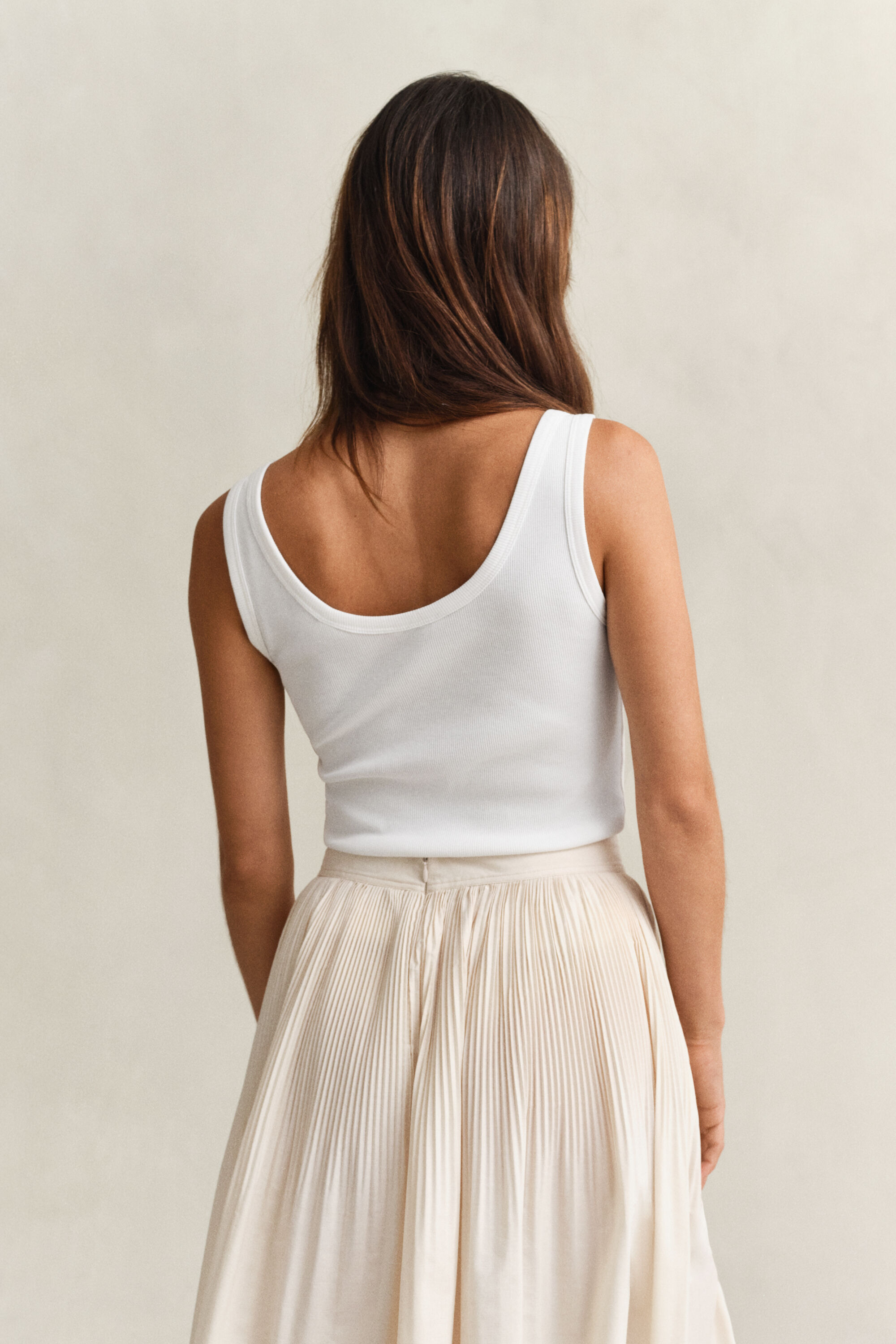 Ribstrikket tank-top