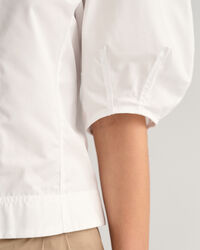 Top med ballonærmer og V-hals