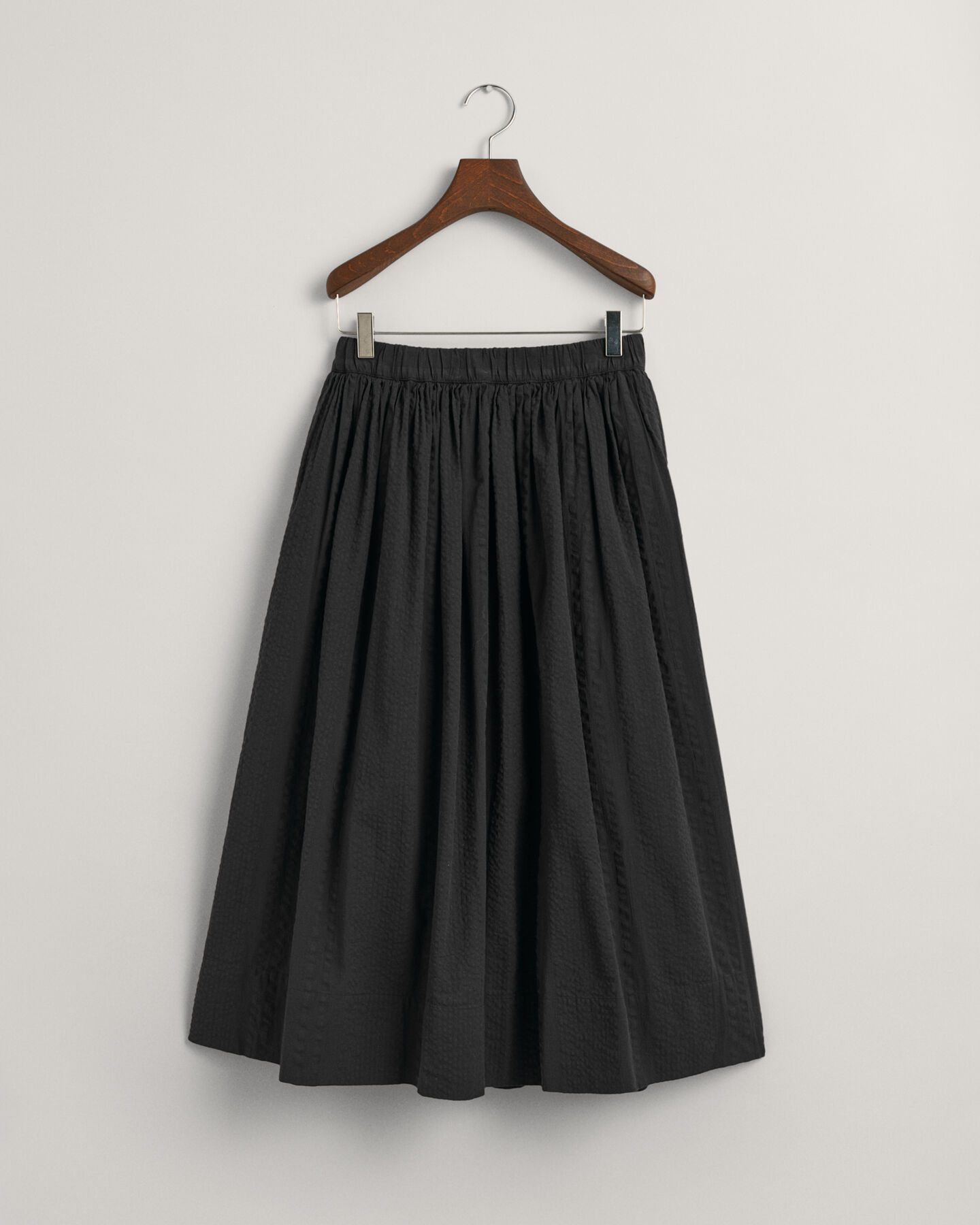 Seersucker-stribet pull-on nederdel