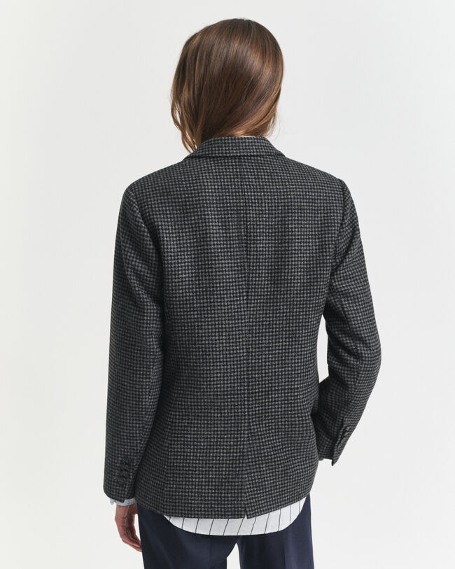 Regular fit houndstooth blazer i uld