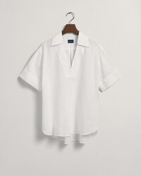 Popover h&oslash;rbluse med korte &aelig;rmer