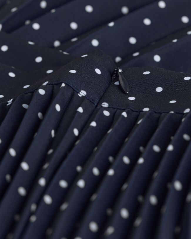 Plisseret nederdel med prikket tryk