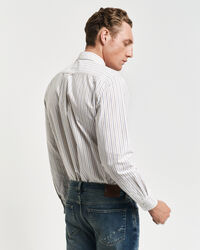 Regular fit klassisk stribet Oxford-skjorte