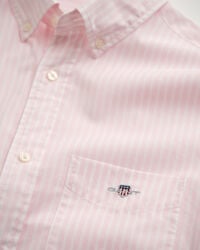 Regular fit klassisk stribet poplin-skjorte