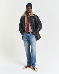 Regular fit klassisk stribet poplin-skjorte