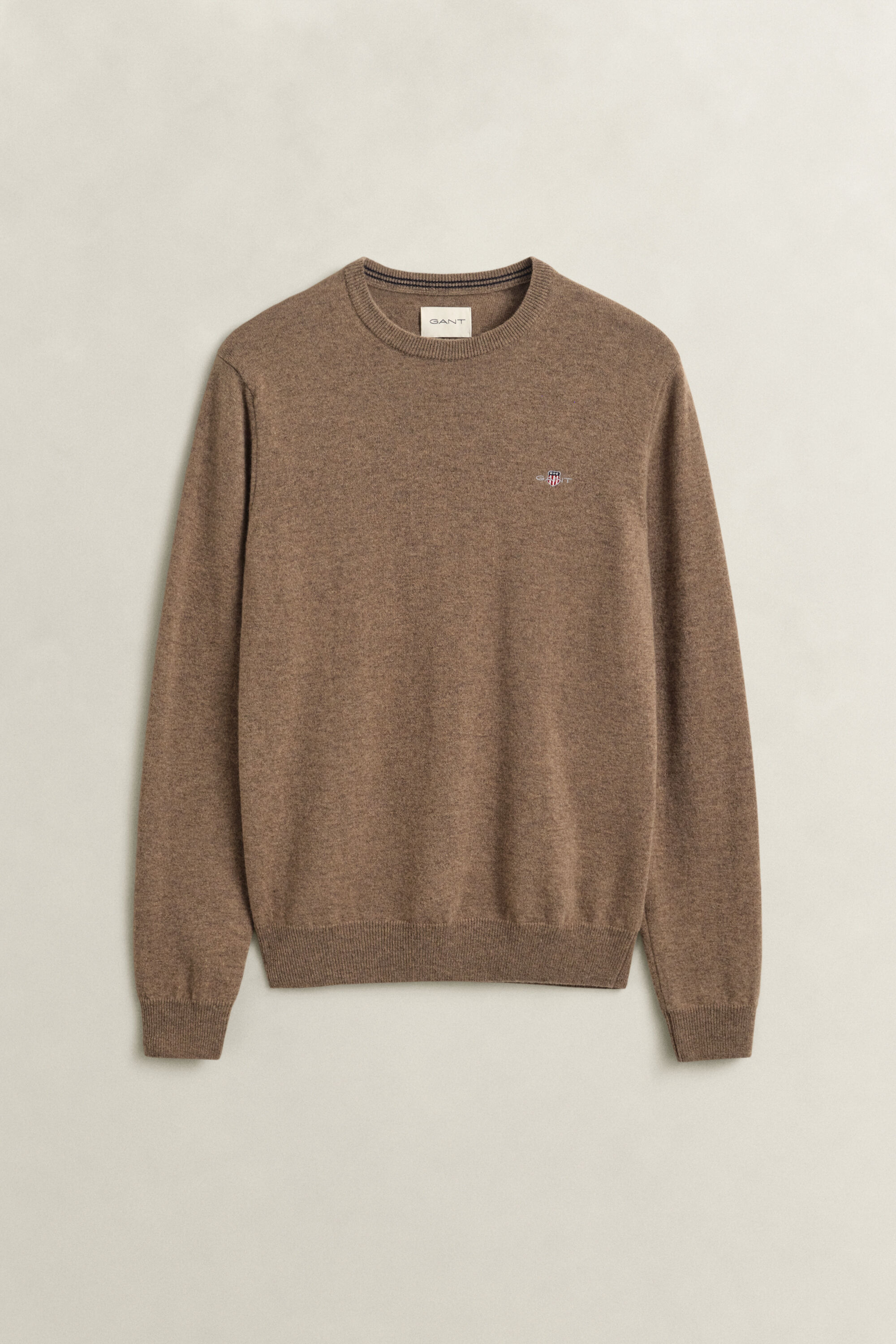 Crewneck sweater i lammeuld