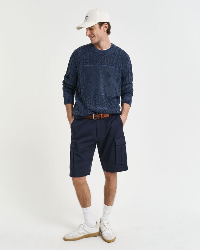 Relaxed fit cargoshorts af twill