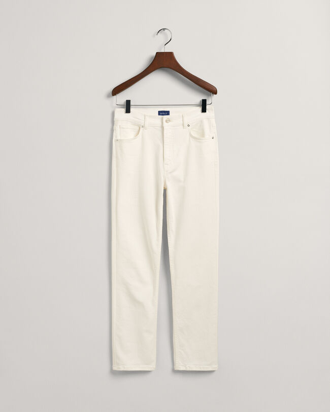 Hvide korte fit jeans -