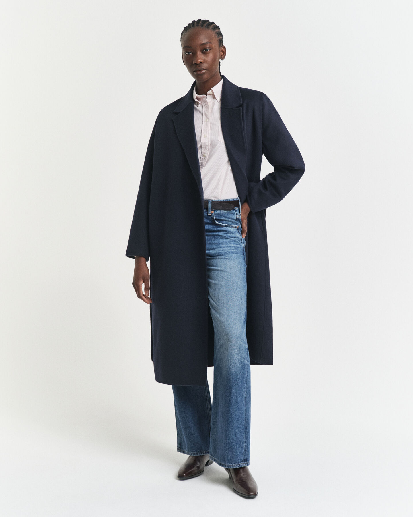 Regular fit klassisk stribet Oxford-skjorte