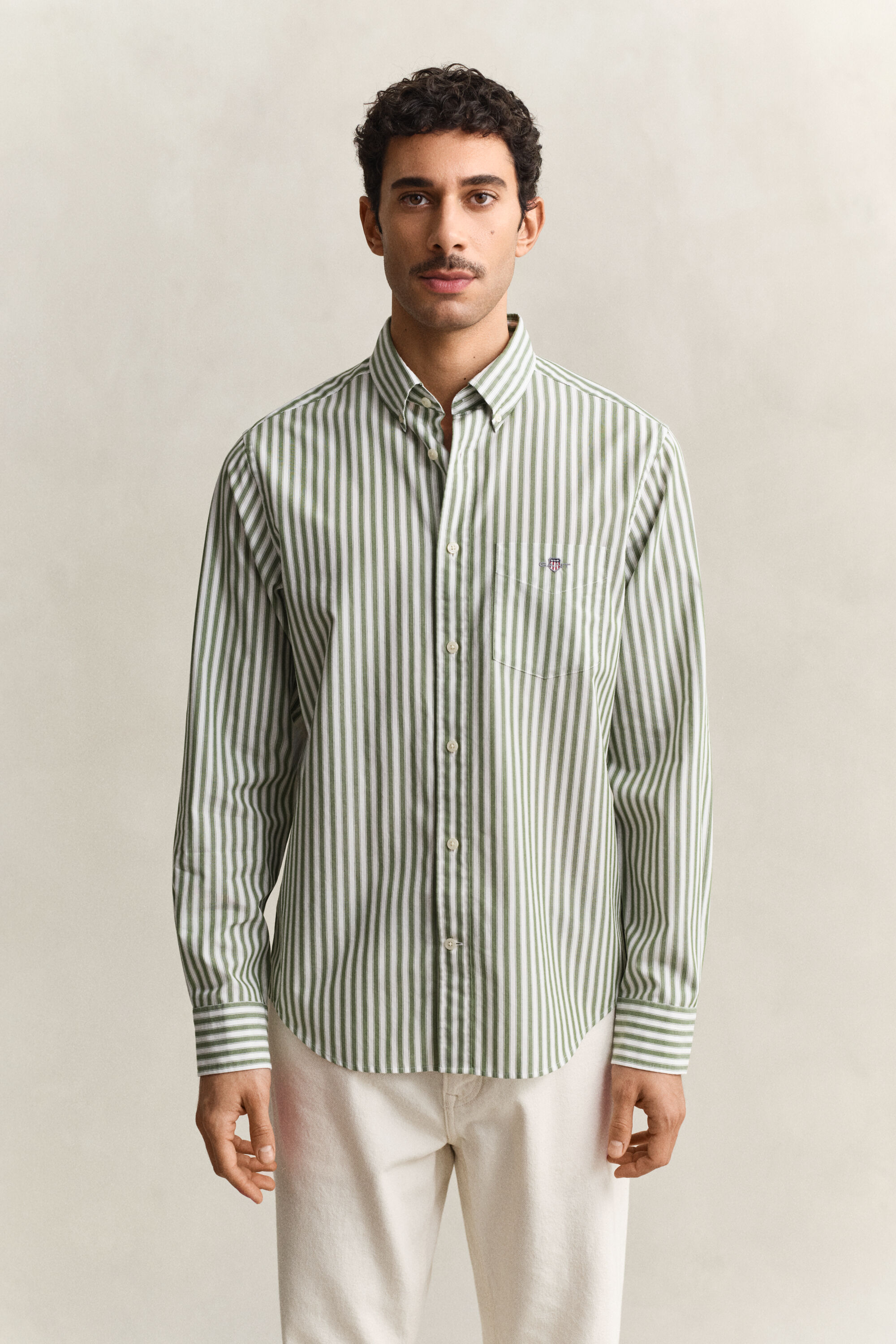 Stribet klassisk poplin-skjorte