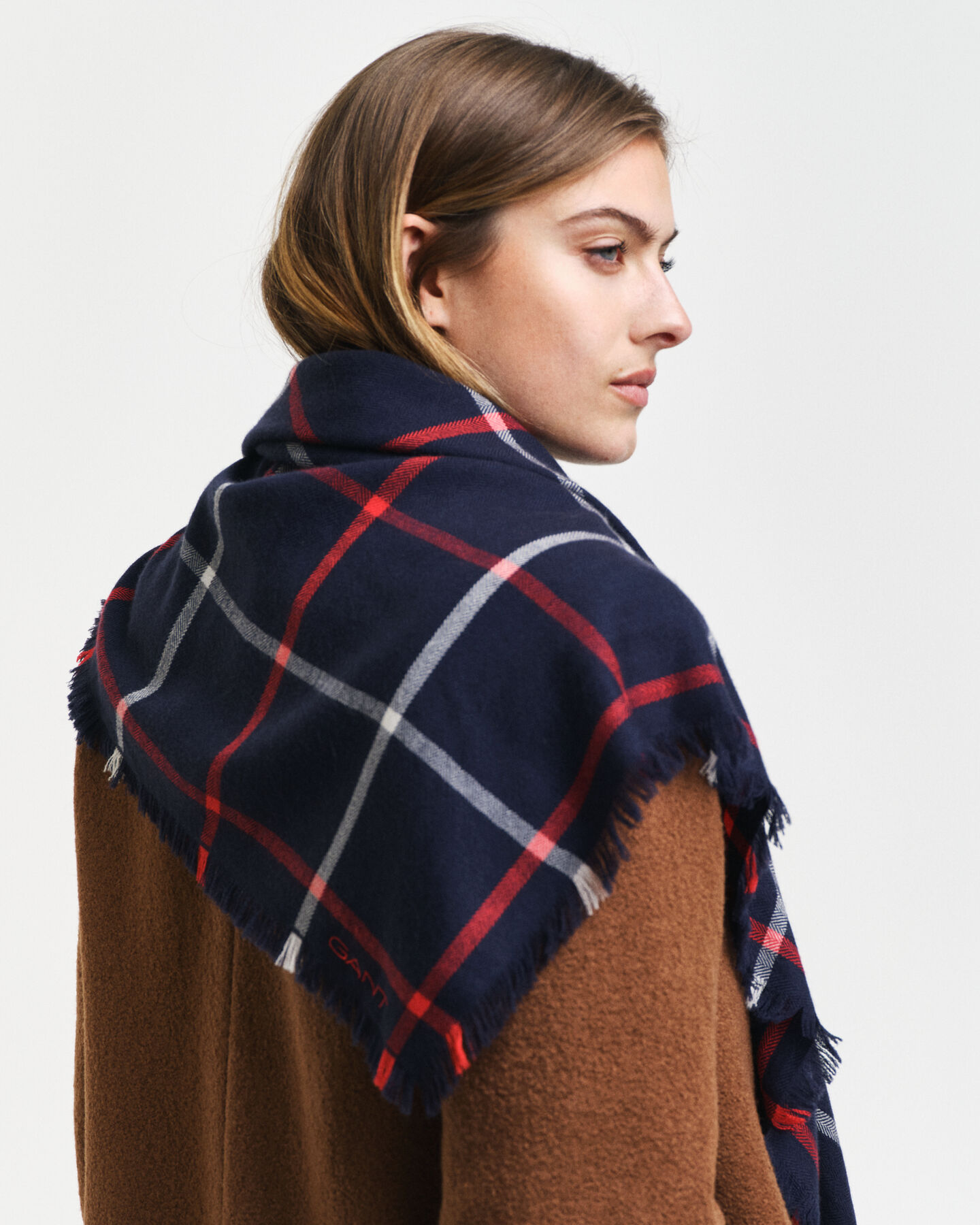 Ternet foulard tørklæde i merinould