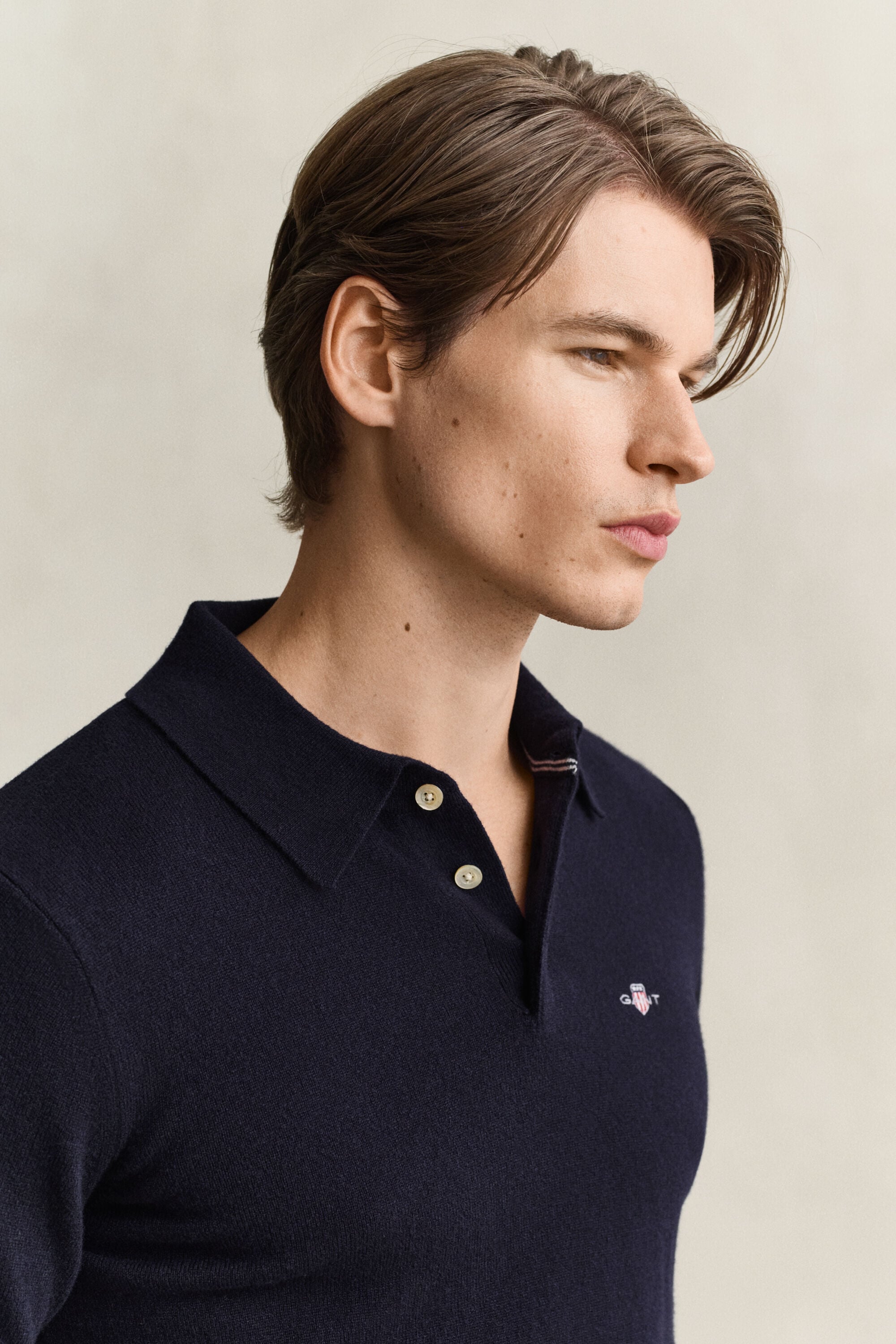 Polosweater af ekstra fin lammeuld