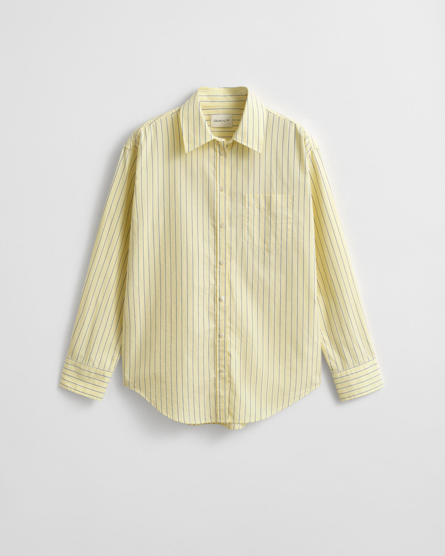 Relaxed fit poplin skjorte med striber