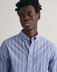 Regular fit poplin skjorte med striber