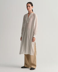 Stribet kaftan med V-hals