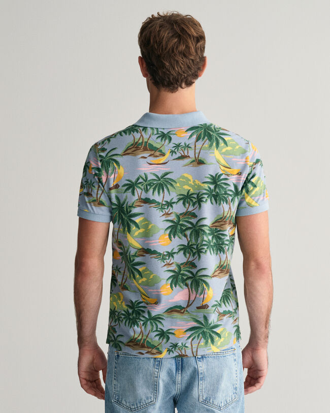 Hawaiian Print poloskjorte