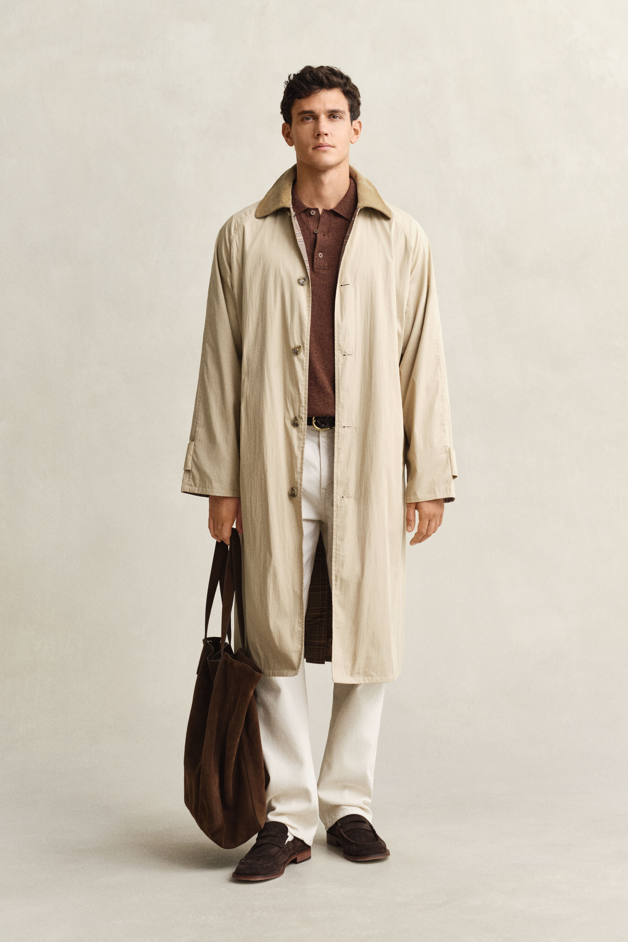 Polosweater i nopret bomuldsblanding