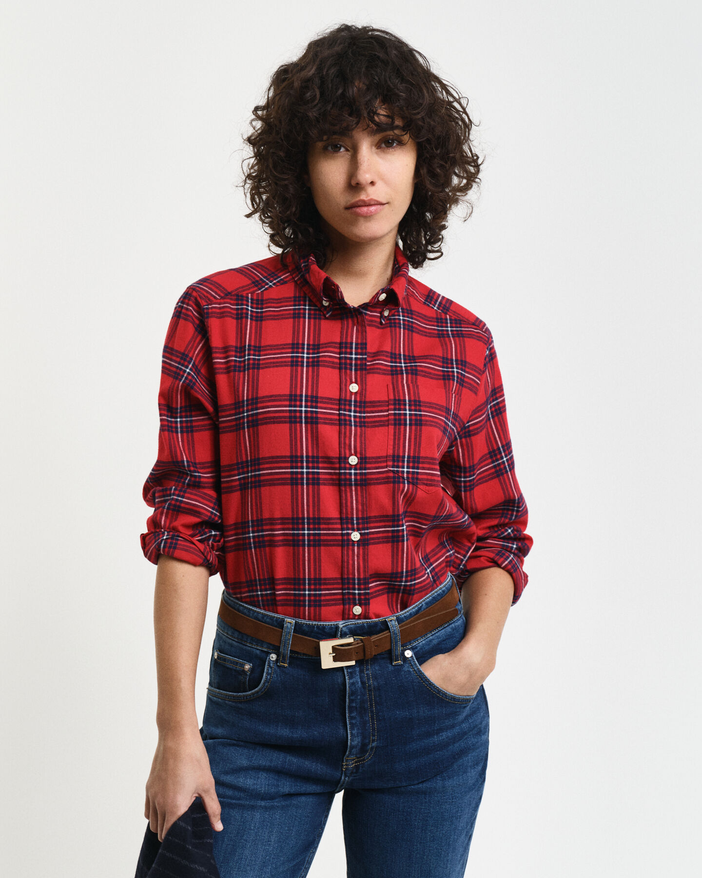 Regular fit ternet flannelskjorte