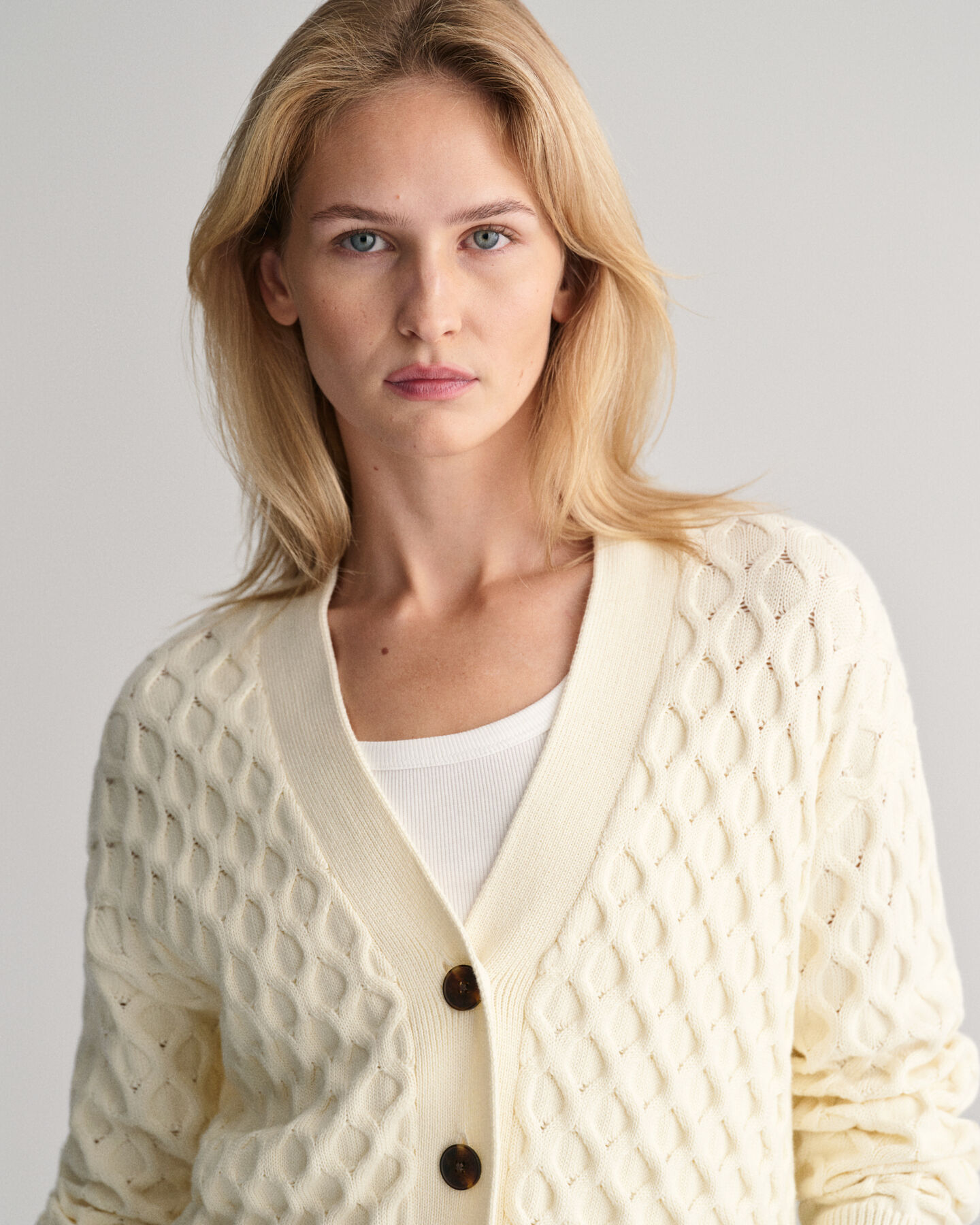 Tekstureret strikket cardigan