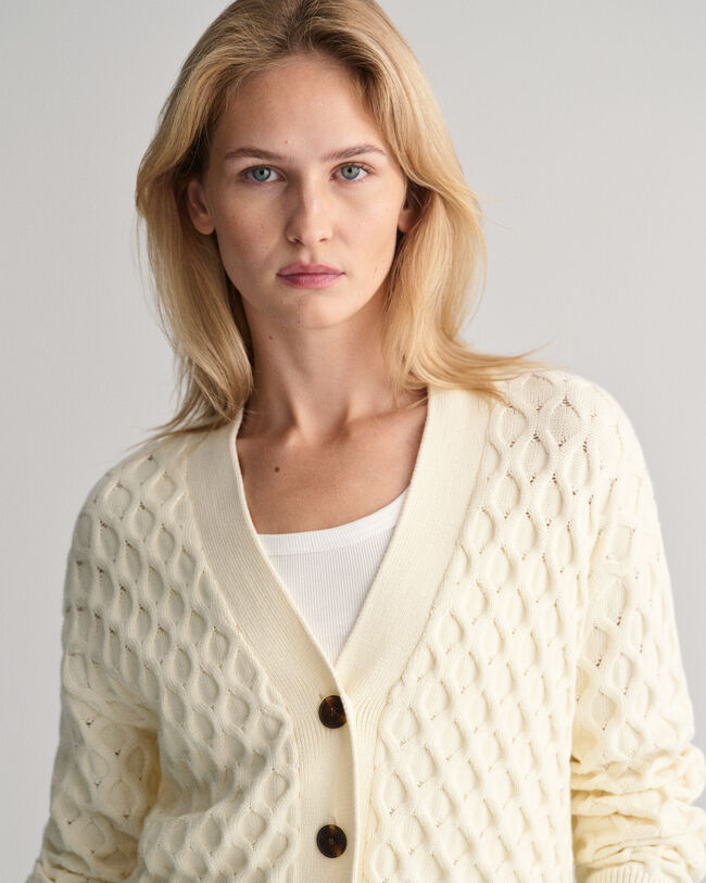 Tekstureret strikket cardigan