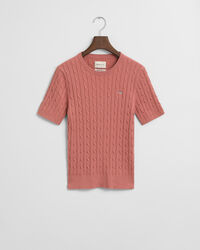 Sweater af strækbomuld med kabelstrik