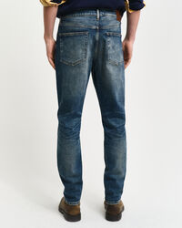 Slim fit jeans med vintage-vask