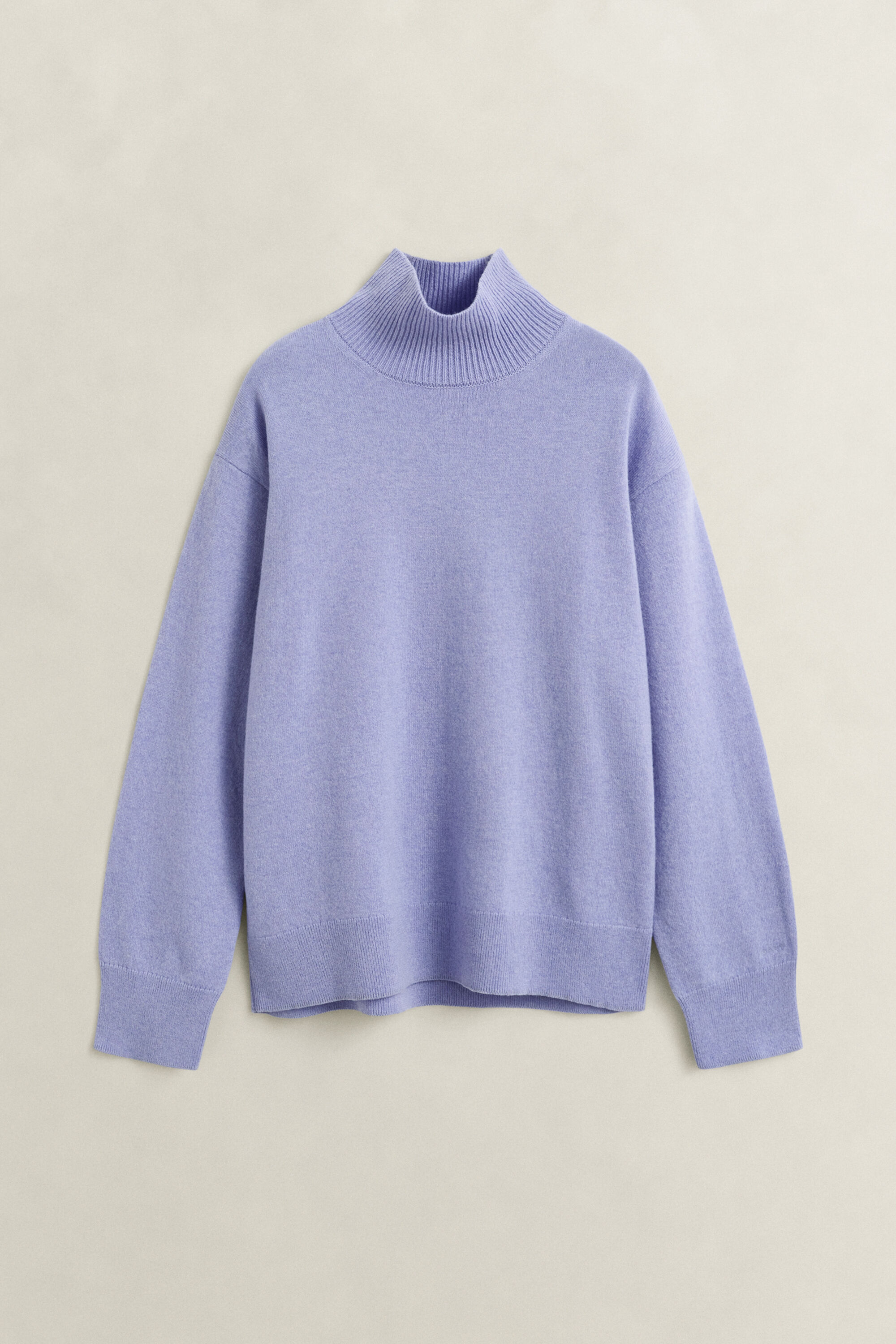 Sweater med mock-neck i luksuriøs lammeuld
