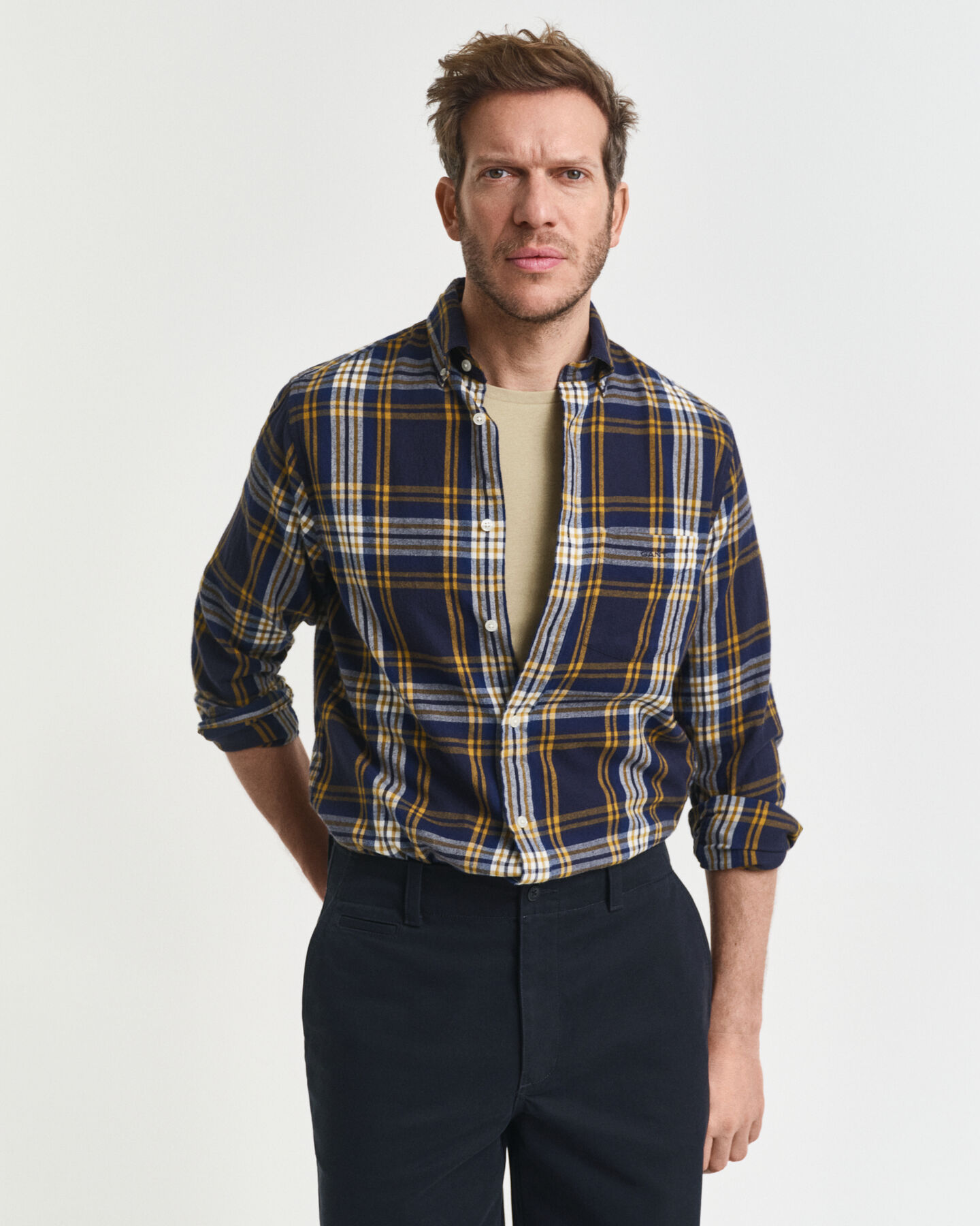 Regular fit Windblown flannelskjorte med tern
