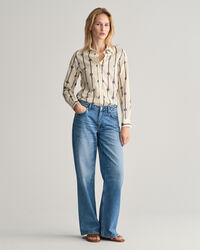 Regular fit Monogram stribet skjorte af bomuldsvoile