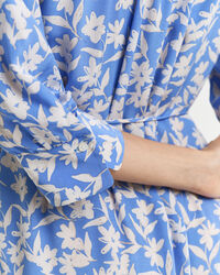 Skjortekjole med blomstertryk