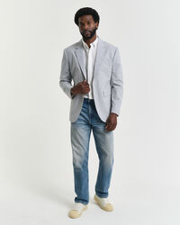 Slim fit seersucker jakkesæt-jakke