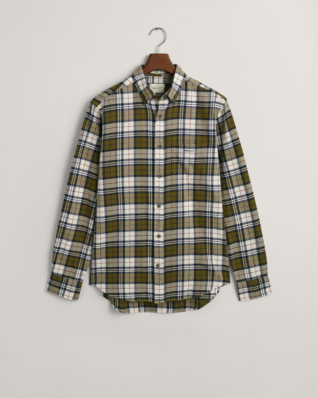 Regular fit ternet flannelskjorte