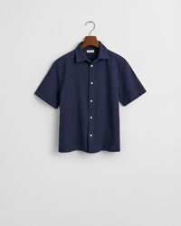 Teens kort&aelig;rmet skjorte af bomuld og h&oslash;r