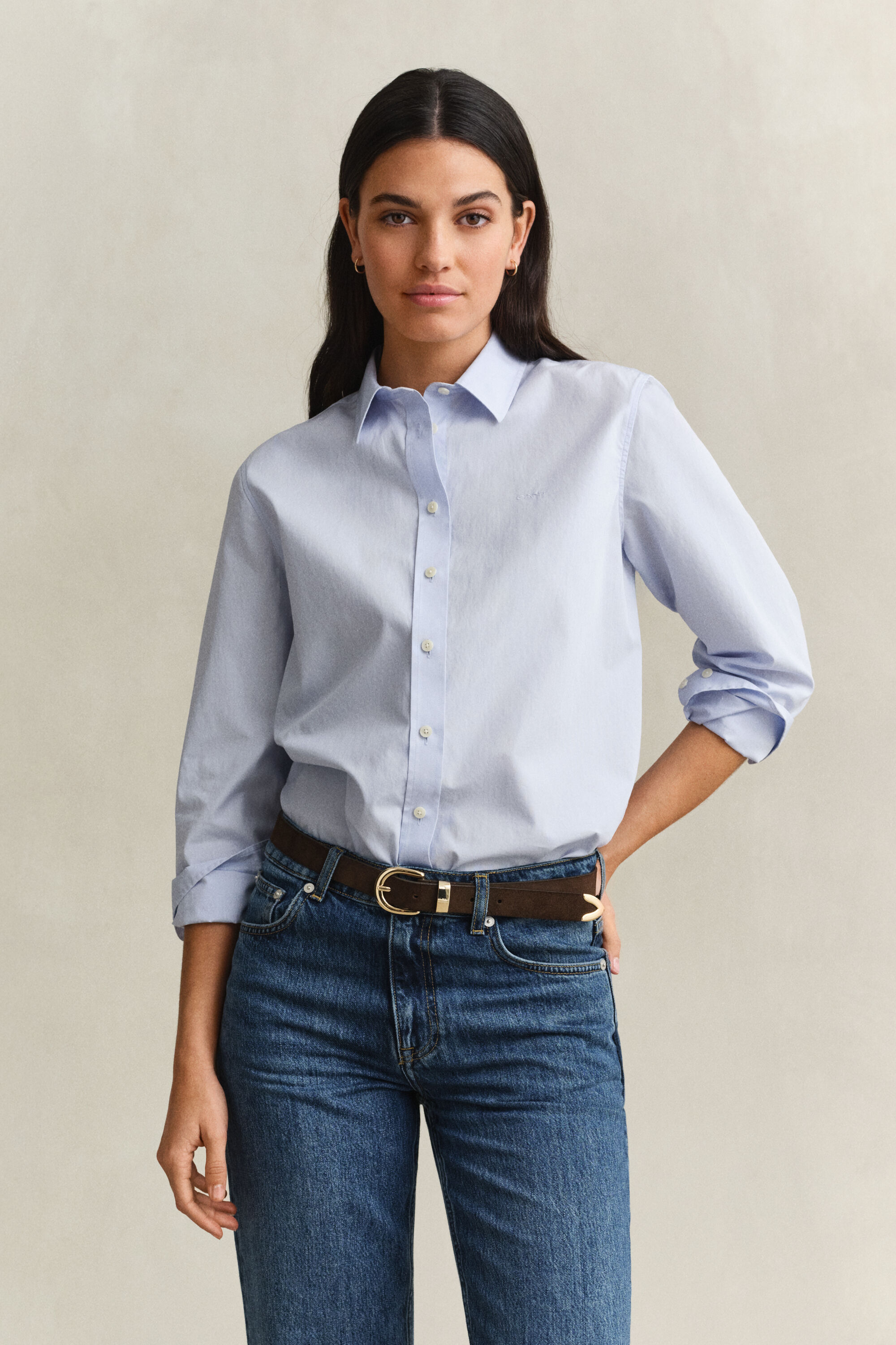Regular fit klassisk poplin-skjorte